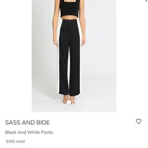 Sass & Bide Two-Tone Wide Leg Pants – Chic, Minimalist & Rare Retro, Preppy,